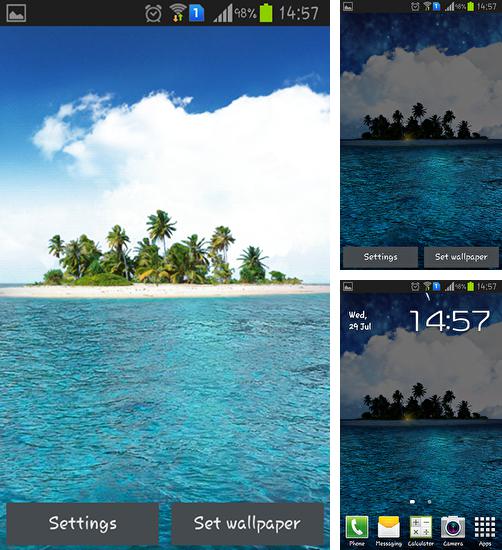 Додатково до живої шпалери Моя 3D рибка для Android телефонів та планшетів, Ви можете також безкоштовно скачати Island HD.