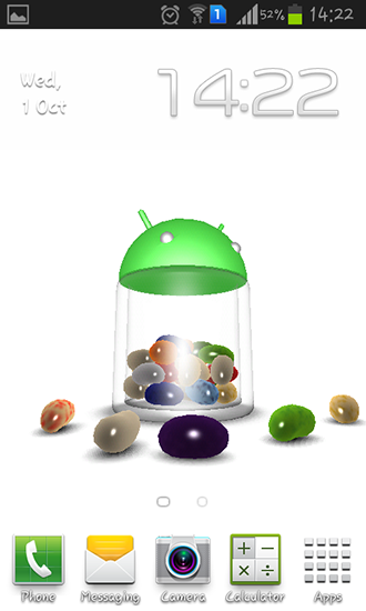 Jelly bean 3D für Android spielen. Live Wallpaper Jelly bean 3D kostenloser Download.