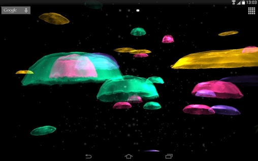 Screenshots do Águas-vivas 3D para tablet e celular Android.