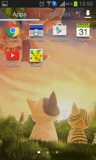 Kitten: Sunset für Android spielen. Live Wallpaper Kätzchen: Sonnenuntergang kostenloser Download.