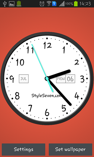 Light analog clock für Android spielen. Live Wallpaper Einfache Analoguhr kostenloser Download.