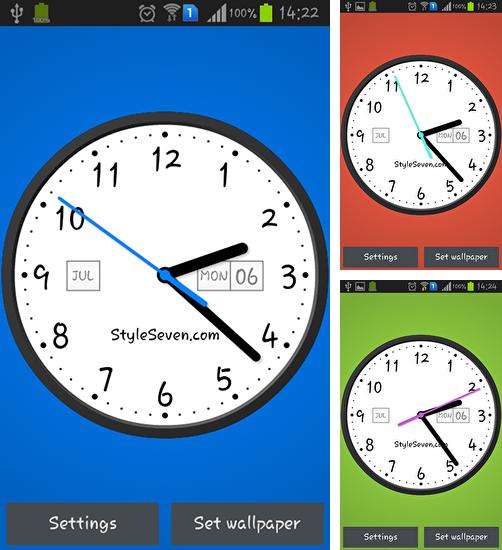 Дополнительно к живым обоям на Андроид телефоны и планшеты Треснувший экран, вы можете также бесплатно скачать заставку Light analog clock.