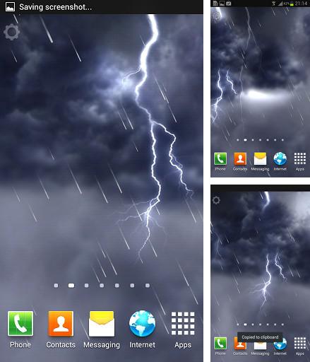 Kostenloses Android-Live Wallpaper Blitz und Sturm. Vollversion der Android-apk-App Lightning storm für Tablets und Telefone.