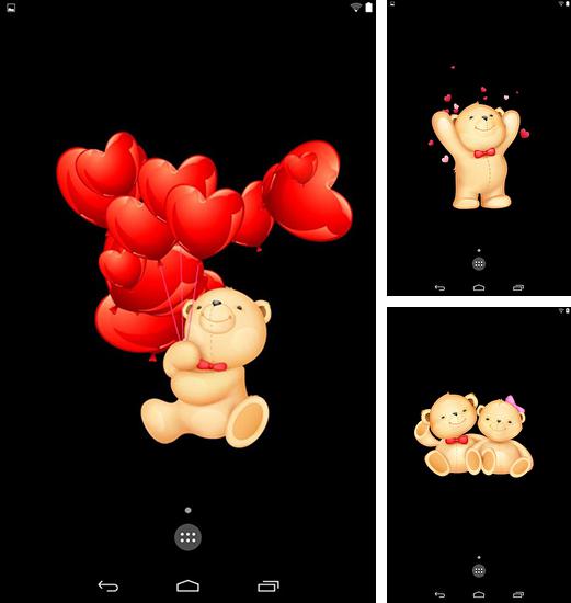 Alem do papel de parede animado Dia dos Namorados: Coração 3D para telefones e tablets Android, voce tambem pode baixar Ursos de pelúcia animados, Live teddy bears gratuitamente.