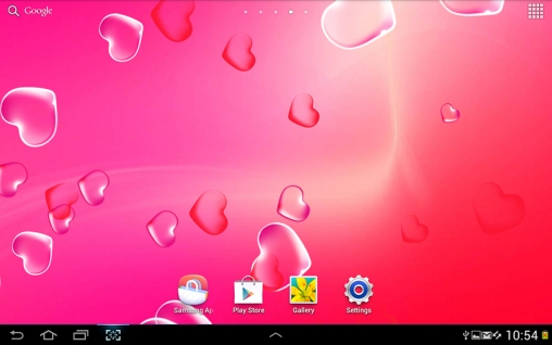 Écrans de Love pour tablette et téléphone Android.