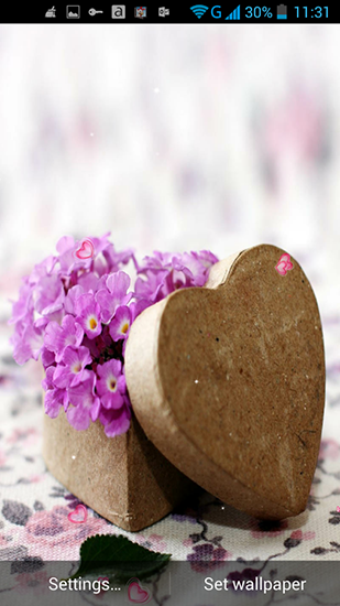 Love and flowers für Android spielen. Live Wallpaper Liebe und Blumen kostenloser Download.