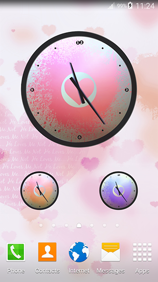Screenshots of the Love: Clock for Android tablet, phone.