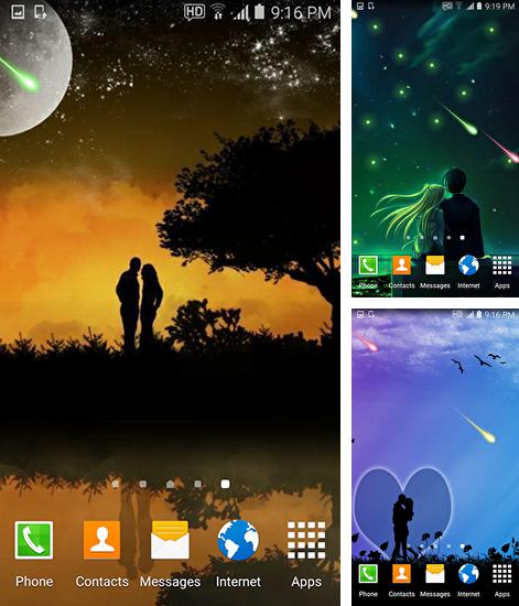 Kostenloses Android-Live Wallpaper Liebesnacht. Vollversion der Android-apk-App Lovers night für Tablets und Telefone.