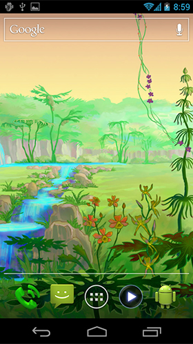 Écrans de Luminescent jungle pour tablette et téléphone Android.