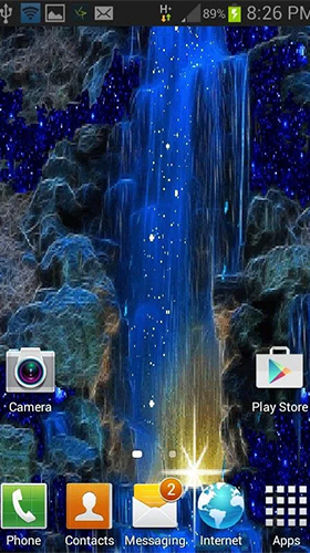Kostenloses Android-Live Wallpaper Magischer Blauer Wasserfall. Vollversion der Android-apk-App Magic blue fall für Tablets und Telefone.