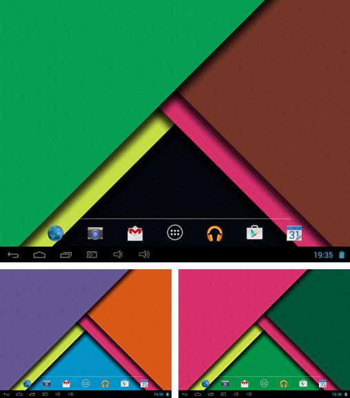 Дополнительно к живым обоям на Андроид телефоны и планшеты Nexus. Треугольники, вы можете также бесплатно скачать заставку Material design 3D.