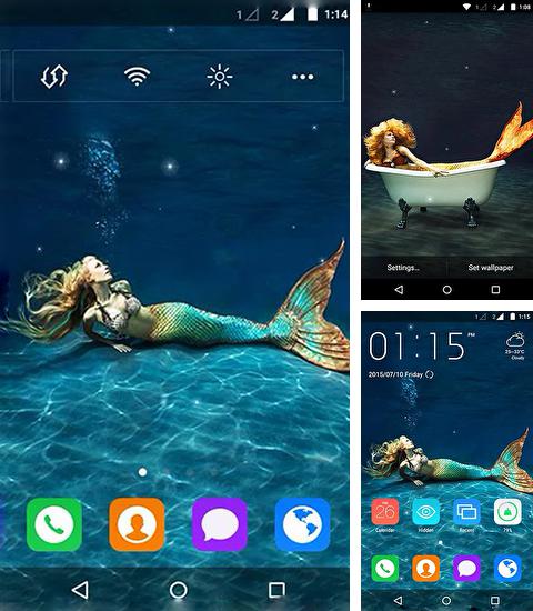 Kostenloses Android-Live Wallpaper Meerjungfrau. Vollversion der Android-apk-App Mermaid by MYFREEAPPS.DE für Tablets und Telefone.