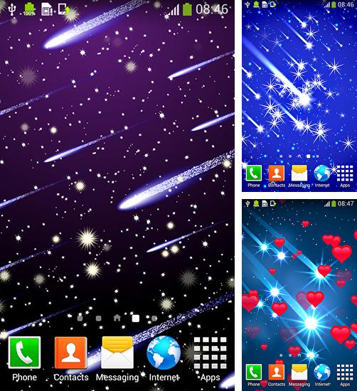 Додатково до живої шпалери Галактика для Android телефонів та планшетів, Ви можете також безкоштовно скачати Meteor shower by Live wallpapers free.