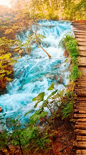 Mighty waterfall - бесплатно скачать живые обои на Андроид телефон или планшет.