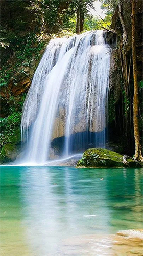Як виглядають живі шпалери Mighty waterfall.