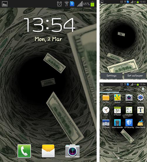 Kostenloses Android-Live Wallpaper Geld. Vollversion der Android-apk-App Money für Tablets und Telefone.
