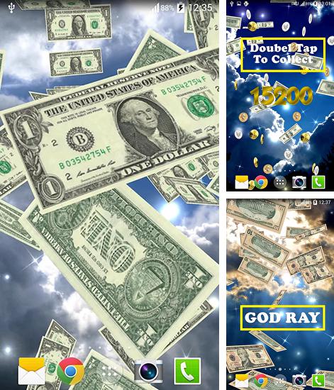 Kostenloses Android-Live Wallpaper Geldregen. Vollversion der Android-apk-App Money rain für Tablets und Telefone.