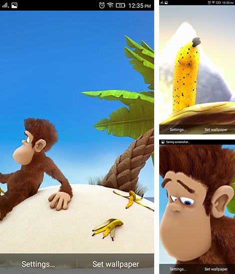 Zusätzlich zum Live Wallpaper Paris: Eiffelturm für Android Mobiltelefone und Tablets, können Sie auch Monkey and banana, Affe und Banane kostenlos herunterladen.