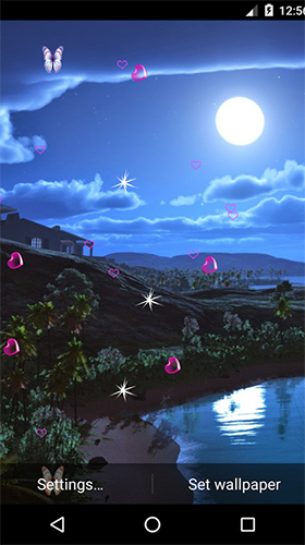 Capturas de pantalla de Moonlight by 3D Top Live Wallpaper para tabletas y teléfonos Android.