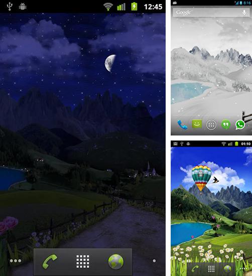 Додатково до живої шпалери Звуки музики для Android телефонів та планшетів, Ви можете також безкоштовно скачати Mountain weather by LittleCake Media.