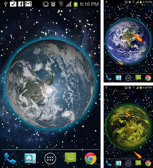 Kostenloses Android-Live Wallpaper Bewegende Erde. Vollversion der Android-apk-App Moving Earth 3D für Tablets und Telefone.