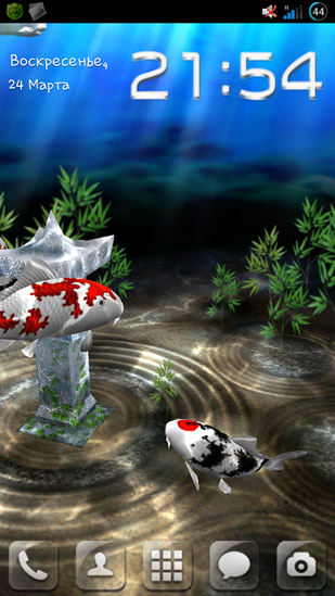 Papeis de parede animados Meu peixe 3D para Android. Papeis de parede animados My 3D fish para download gratuito.