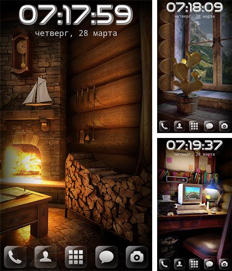 Kostenloses Android-Live Wallpaper Mein Haus aus Holz. Vollversion der Android-apk-App My log home für Tablets und Telefone.