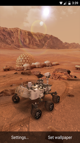 Écrans de My Mars pour tablette et téléphone Android.