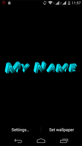 Screenshots of the My name 3D for Android tablet, phone.
