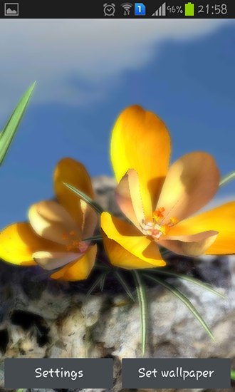 Android 用ネイチャー・ライブ：スプリング・フラワーズ 3Dをプレイします。ゲームNature live: Spring flowers 3Dの無料ダウンロード。