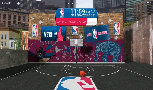 Écrans de NBA 2014 pour tablette et téléphone Android.