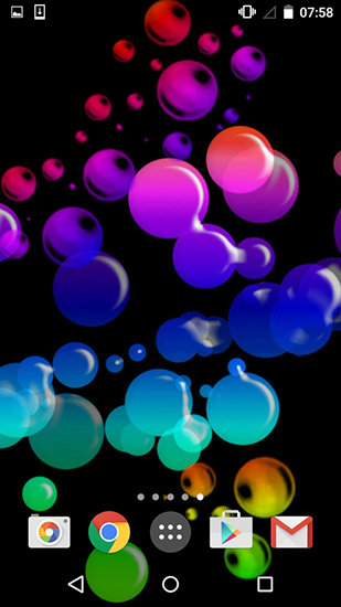Écrans de Neon bubbles pour tablette et téléphone Android.