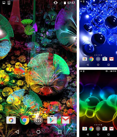 Neon bubbles - бесплатно скачать живые обои на Андроид телефон или планшет.