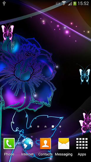 Neon butterflies für Android spielen. Live Wallpaper Neon Schmetterlinge kostenloser Download.