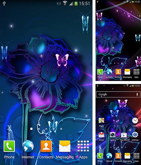 Zusätzlich zum Live Wallpaper Fliegende Elefanten für Android Mobiltelefone und Tablets, können Sie auch Neon butterflies, Neon Schmetterlinge kostenlos herunterladen.