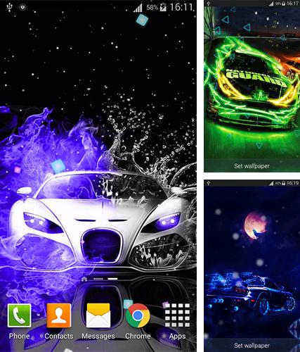 Kostenloses Android-Live Wallpaper Neonautos. Vollversion der Android-apk-App Neon cars für Tablets und Telefone.
