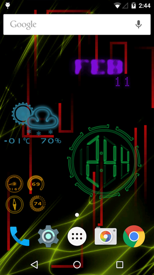 Neon Clock für Android spielen. Live Wallpaper Neonuhr kostenloser Download.