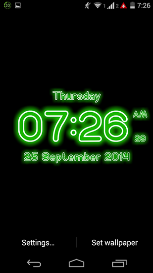 Neon digital clock - скачать бесплатно живые обои для Андроид на рабочий стол.