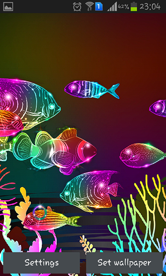 Neon fish live wallpaper for Android. Neon fish free download for tablet  and phone.
