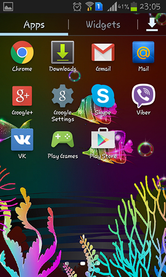 Neon fish - скачать бесплатно живые обои для Андроид на рабочий стол.