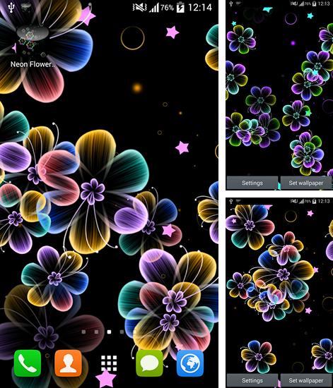 Kostenloses Android-Live Wallpaper Neon Blumen. Vollversion der Android-apk-App Neon flowers für Tablets und Telefone.