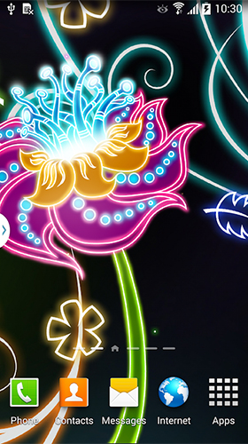 Neon flowers by Live Wallpapers 3D - безкоштовно скачати живі шпалери на Андроїд телефон або планшет.