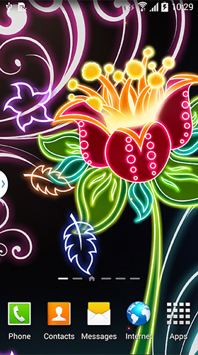 Скриншот Neon flowers by Live Wallpapers 3D. Скачать живые обои на Андроид планшеты и телефоны.