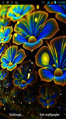 Neon flowers by Live Wallpapers Gallery - скачати безкоштовно живі шпалери для Андроїд на робочий стіл.