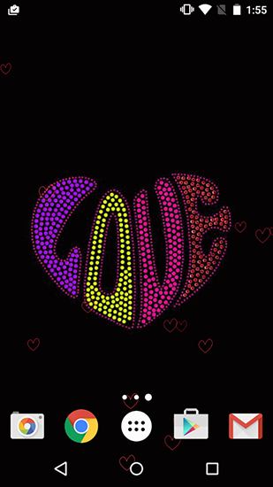 Screenshots of the Neon hearts for Android tablet, phone.