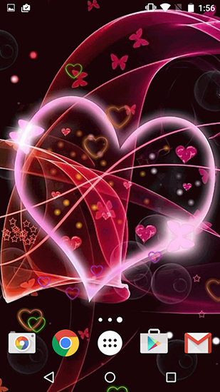 Neon hearts - скріншот живих шпалер для Android.