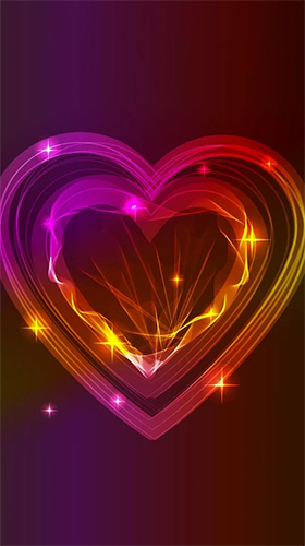Téléchargement gratuit de Neon hearts by Creative Factory Wallpapers pour Android.