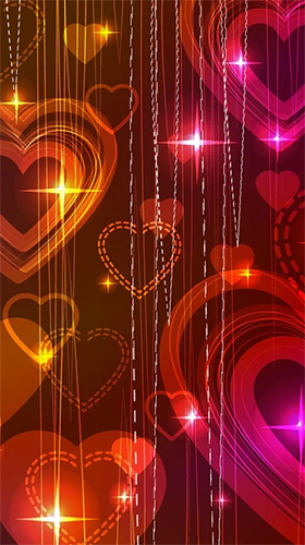 Neon hearts by Creative Factory Wallpapers - скріншот живих шпалер для Android.
