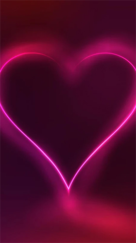 Як виглядають живі шпалери Neon hearts by Creative Factory Wallpapers.