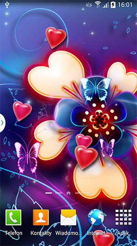 Descarga gratuita fondos de pantalla animados Corazones de neón  para Android. Consigue la versión completa de la aplicación apk de Neon hearts by Live Wallpapers 3D para tabletas y teléfonos Android.